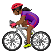 🚴🏾‍♀️ Emoji Mulher Ciclista: Pele Morena Escura na Apple iOS 12.1.