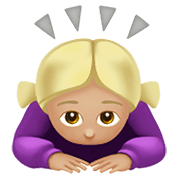 🙇🏼‍♀️ Emoji sich verbeugende Frau: mittelhelle Hautfarbe Apple iOS 12.1.