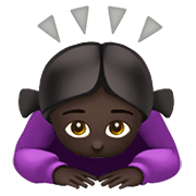 🙇🏿‍♀️ Emoji Mujer Haciendo Una Reverencia: Tono De Piel Oscuro en Apple iOS 12.1.
