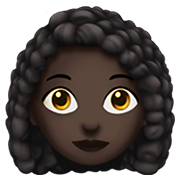 👩🏿‍🦱 Emoji Mujer: Tono De Piel Oscuro Y Pelo Rizado en Apple iOS 12.1.