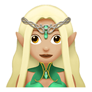🧝🏼‍♀️ Emoji Elfa: Pele Morena Clara na Apple iOS 12.1.