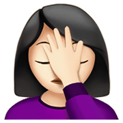 🤦🏻‍♀️ Emoji Mujer Con La Mano En La Frente: Tono De Piel Claro en Apple iOS 12.1.