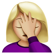 🤦🏼‍♀️ Emoji sich an den Kopf fassende Frau: mittelhelle Hautfarbe Apple iOS 12.1.