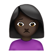 Émoji 🙍🏿‍♀️ Femme Fronçant Les Sourcils : Peau Foncée sur Apple iOS 12.1.