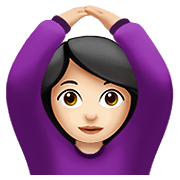 🙆🏻‍♀️ Emoji Frau mit Händen auf dem Kopf: helle Hautfarbe Apple iOS 12.1.