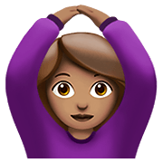 🙆🏽‍♀️ Emoji Frau mit Händen auf dem Kopf: mittlere Hautfarbe Apple iOS 12.1.