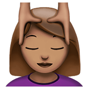 💆🏽‍♀️ Emoji Frau, die eine Kopfmassage bekommt: mittlere Hautfarbe Apple iOS 12.1.