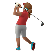 🏌🏽‍♀️ Emoji Mujer Jugando Al Golf: Tono De Piel Medio en Apple iOS 12.1.