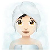 🧖🏻‍♀️ Emoji Mujer En Una Sauna: Tono De Piel Claro en Apple iOS 12.1.