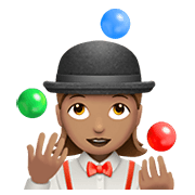 🤹🏽‍♀️ Emoji Mulher Malabarista: Pele Morena na Apple iOS 12.1.