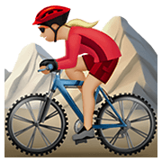 🚵🏼‍♀️ Emoji Mountainbikerin: mittelhelle Hautfarbe Apple iOS 12.1.