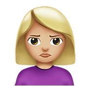 Emoji 🙎🏼‍♀️ Donna Imbronciata: Carnagione Abbastanza Chiara su Apple iOS 12.1.