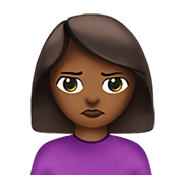 🙎🏾‍♀️ Emoji Mujer Haciendo Pucheros: Tono De Piel Oscuro Medio en Apple iOS 12.1.
