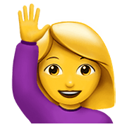 🙋‍♀️ Emoji Frau mit erhobenem Arm Apple iOS 12.1.