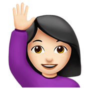 🙋🏻‍♀️ Emoji Mujer Con La Mano Levantada: Tono De Piel Claro en Apple iOS 12.1.