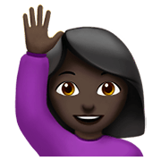 🙋🏿‍♀️ Emoji Mulher Levantando A Mão: Pele Escura na Apple iOS 12.1.