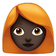 👩🏿‍🦰 Emoji Mulher: Pele Escura E Cabelo Vermelho na Apple iOS 12.1.