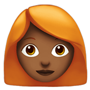 👩🏾‍🦰 Emoji Frau: mitteldunkle Hautfarbe, rotes Haar Apple iOS 12.1.