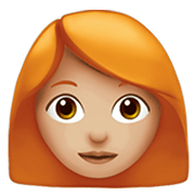 👩🏼‍🦰 Emoji Mujer: Tono De Piel Claro Medio Y Pelo Pelirrojo en Apple iOS 12.1.