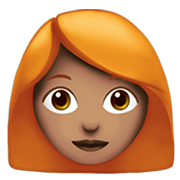 Émoji 👩🏽‍🦰 Femme : Peau Légèrement Mate Et Cheveux Roux sur Apple iOS 12.1.