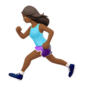 🏃🏾‍♀️ Emoji Mujer Corriendo: Tono De Piel Oscuro Medio en Apple iOS 12.1.