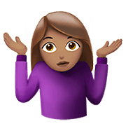 🤷🏽‍♀️ Emoji schulterzuckende Frau: mittlere Hautfarbe Apple iOS 12.1.