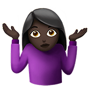 🤷🏿‍♀️ Emoji schulterzuckende Frau: dunkle Hautfarbe Apple iOS 12.1.