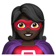 Emoji 🦸🏿‍♀️ Supereroina: Carnagione Scura su Apple iOS 12.1.