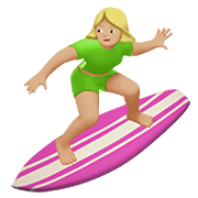 Emoji 🏄🏼‍♀️ Surfista Donna: Carnagione Abbastanza Chiara su Apple iOS 12.1.