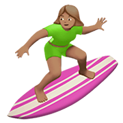 Emoji 🏄🏽‍♀️ Surfista Donna: Carnagione Olivastra su Apple iOS 12.1.