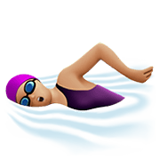 🏊🏼‍♀️ Emoji Schwimmerin: mittelhelle Hautfarbe Apple iOS 12.1.