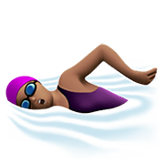 🏊🏽‍♀️ Emoji Mulher Nadando: Pele Morena na Apple iOS 12.1.