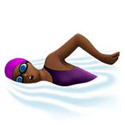 🏊🏾‍♀️ Emoji Mujer Nadando: Tono De Piel Oscuro Medio en Apple iOS 12.1.