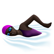 🏊🏿‍♀️ Emoji Mujer Nadando: Tono De Piel Oscuro en Apple iOS 12.1.