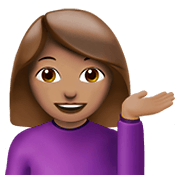 Émoji 💁🏽‍♀️ Femme Paume Vers Le Haut : Peau Légèrement Mate sur Apple iOS 12.1.
