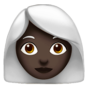 👩🏿‍🦳 Emoji Mujer: Tono De Piel Oscuro Y Pelo Blanco en Apple iOS 12.1.
