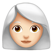 👩🏻‍🦳 Emoji Frau: helle Hautfarbe, weißes Haar Apple iOS 12.1.
