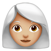 👩🏼‍🦳 Emoji Mujer: Tono De Piel Claro Medio Y Pelo Blanco en Apple iOS 12.1.
