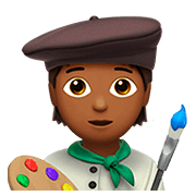 🧑🏾‍🎨 Emoji Künstler(in): mitteldunkle Hautfarbe Apple iOS 13.2.