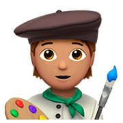 Emoji 🧑🏽‍🎨 Artista: Carnagione Olivastra su Apple iOS 13.2.
