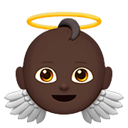 👼🏿 Emoji Bebé ángel: Tono De Piel Oscuro en Apple iOS 13.2.