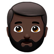 Emoji 🧔🏿 Uomo Con La Barba: Carnagione Scura su Apple iOS 13.2.