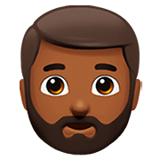🧔🏾 Emoji Mann: mitteldunkle Hautfarbe, Bart Apple iOS 13.2.