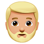 Emoji 🧔🏼 Uomo Con La Barba: Carnagione Abbastanza Chiara su Apple iOS 13.2.