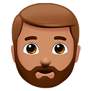 🧔🏽 Emoji Mann: mittlere Hautfarbe, Bart Apple iOS 13.2.