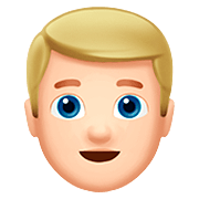 👱🏻‍♂️ Emoji Hombre Rubio: Tono De Piel Claro en Apple iOS 13.2.