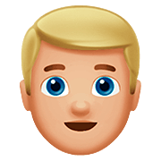 Emoji 👱🏼‍♂️ Uomo Biondo: Carnagione Abbastanza Chiara su Apple iOS 13.2.