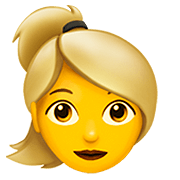 👱‍♀️ Emoji Mulher: Cabelo Loiro na Apple iOS 13.2.