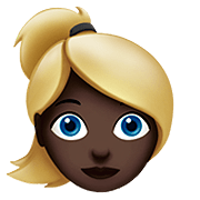 👱🏿‍♀️ Emoji Mujer Rubia: Tono De Piel Oscuro en Apple iOS 13.2.