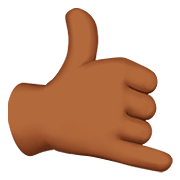 🤙🏾 Emoji Sinal «me Liga»: Pele Morena Escura na Apple iOS 13.2.